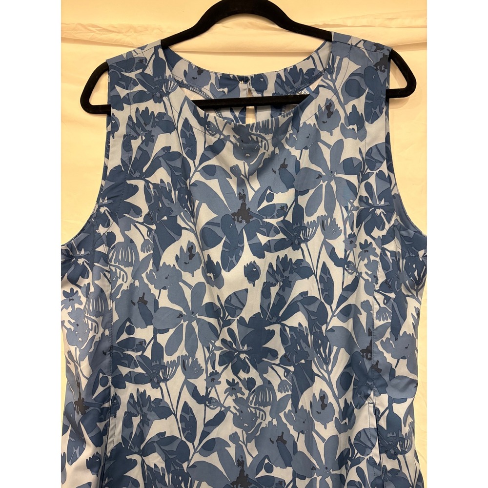 Ripskirt Hawaii Sundress Short XL Blue Floral Pockets Knee Length Sleeveless - Picture 2 of 9